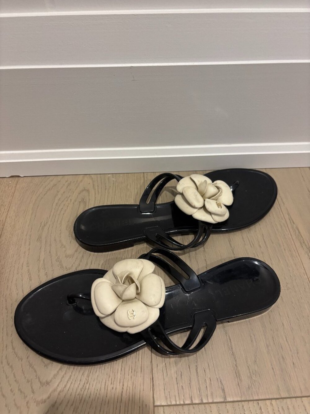 Chanel Camellia Jelly Thong Sandals | Vintage Designer